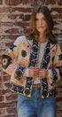 Suzani Embroidered Cotton Jacket with Floral Scroll in CREAM - Women's Jackets & Blazers | Urban Daizy
