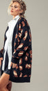 Urban Daizy Chic Animal Print Open Front Knit Cardigan Black Cardigan - Women's (UDZ-KN-00571)