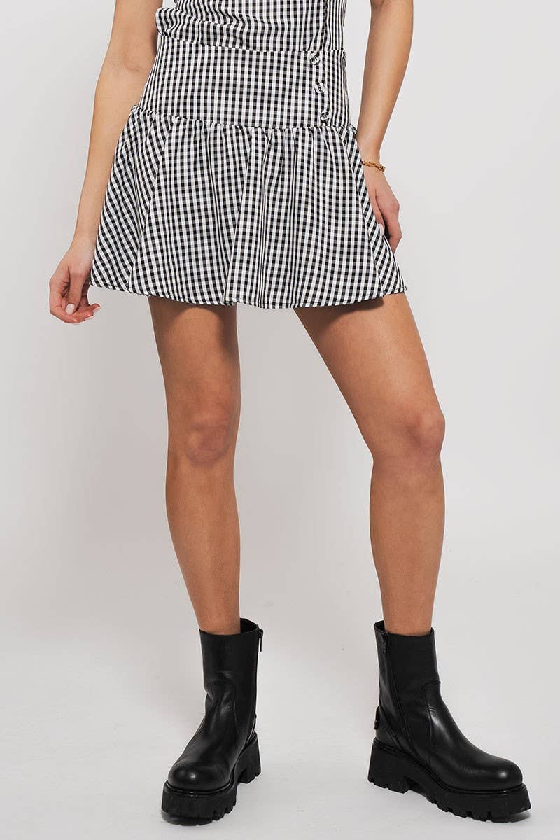 Urban Daizy Gingham Side-Button Mini Skirt Blue Skirt - Women's (UDZ-SK-00153) – alternate view 8