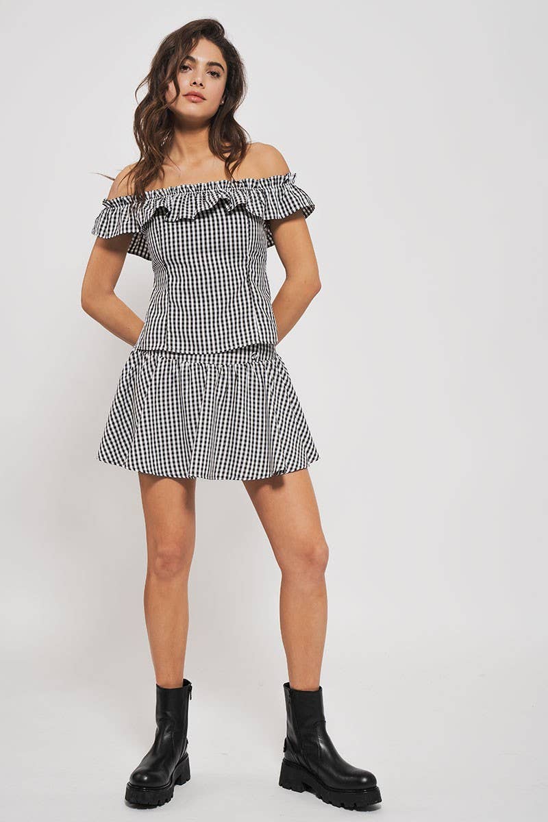 Urban Daizy Gingham Side-Button Mini Skirt Blue Skirt - Women's (UDZ-SK-00153) – alternate view 9
