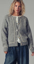 Wool Blend Sweater Cardigan with Statement Buttons in GREY - Women's Cardigans & Shrugs | Urban Daizy