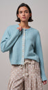 Elegant Wool Blend Cardigan with Lace Trim Detail in PASTEL BLUE - Women's Cardigans & Shrugs | Urban Daizy