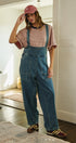 Wide Leg Denim Overalls with Utility Pockets in DENIM - Women's Jumpsuits | Urban Daizy