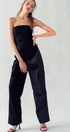 Urban Daizy Strapless Wide Leg Cargo Pocket Artisanal Jumpsuit Moss Jumpsuit - Women's (UDZ-JR-00002) – alternate view 19