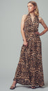 Urban Daizy Open Back Leopard Print Halter Maxi Dress Brown Dress - Women's (UDZ-KN-00657) – alternate view 3