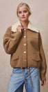 Sweater Knit Button Front Jacket with Detachable Collar in OLIVE - Women's Jackets & Blazers | Urban Daizy
