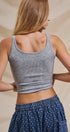 Urban Daizy Everyday Essential Ribbed Scoop Tank Grey Tank Top - Women's (UDZ-TP-01087-Grey) – alternate view 4