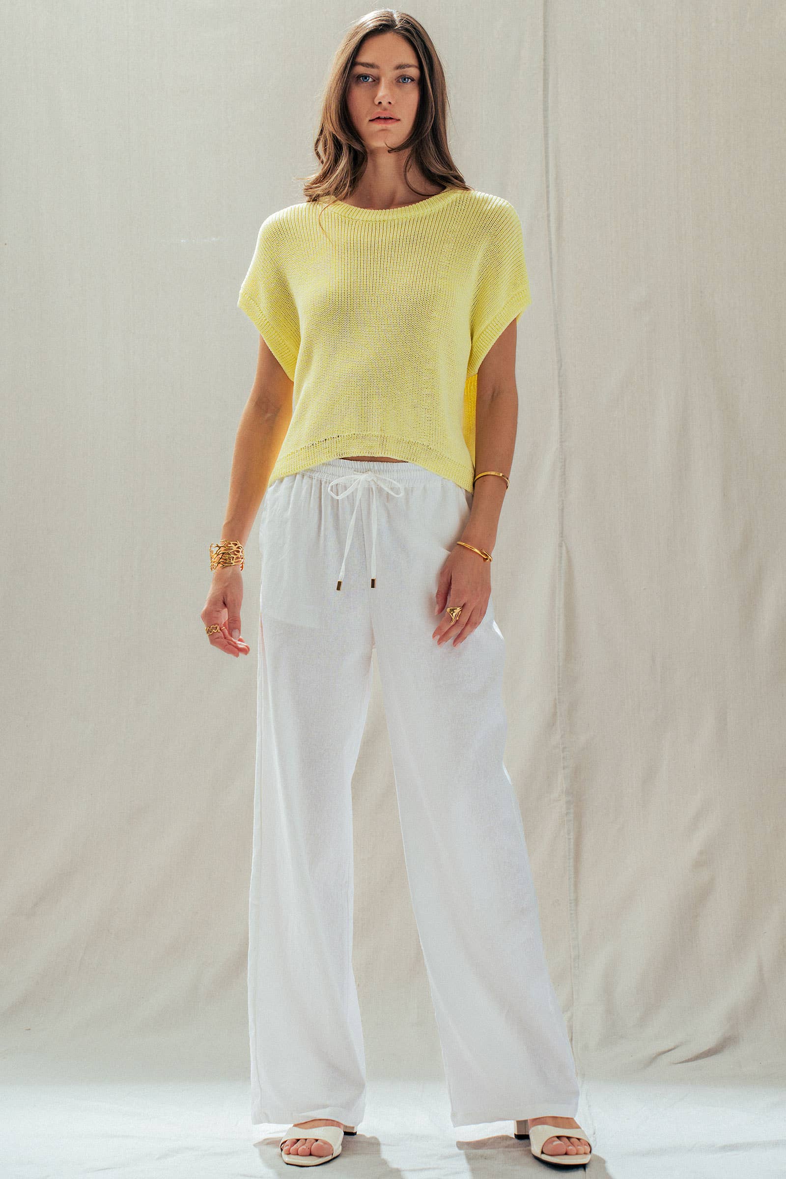 Urban Daizy Boxy Fit Viscose Knit Top Butter-Yellow Knit Top - Women's (UDSW0344-Butter-Yellow) – alternate view 9