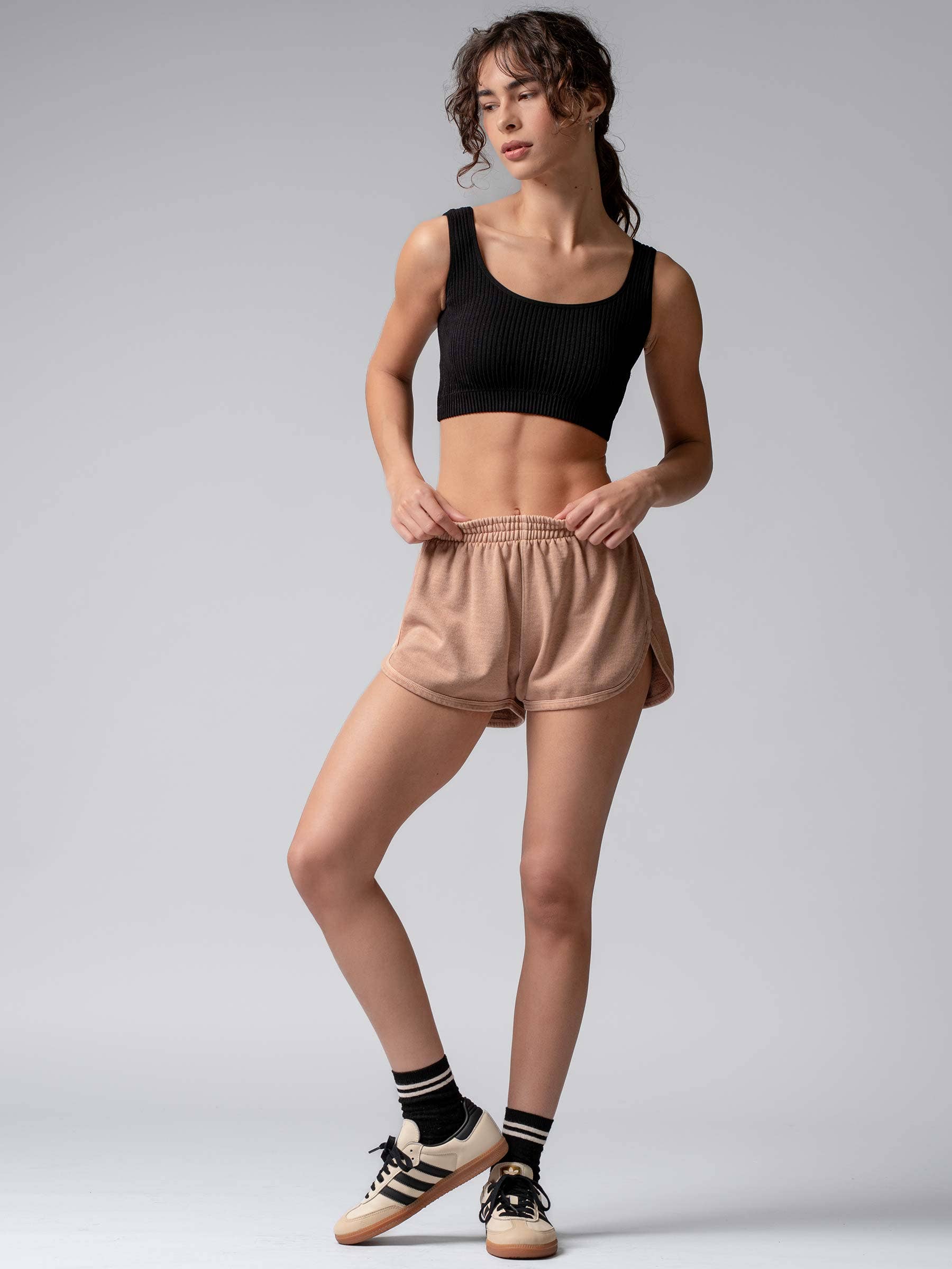 Urban Daizy Ribbed Seamless Bralette Crop Tank Top Black Tank Top - Women's (UDZ-TP-00180) – alternate view 9