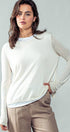 Urban Daizy Elegant Crew Neck Long Sleeve Relaxed Fit Casual Sweater Top Mocha Knit Top - Women's (UDZ-TP-00367) –…