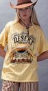 Urban Daizy Desert Heart Music Festival Western Graphic Oversized Tee Honey-Mustard Screen Printed T-Shirt - Women's… –…