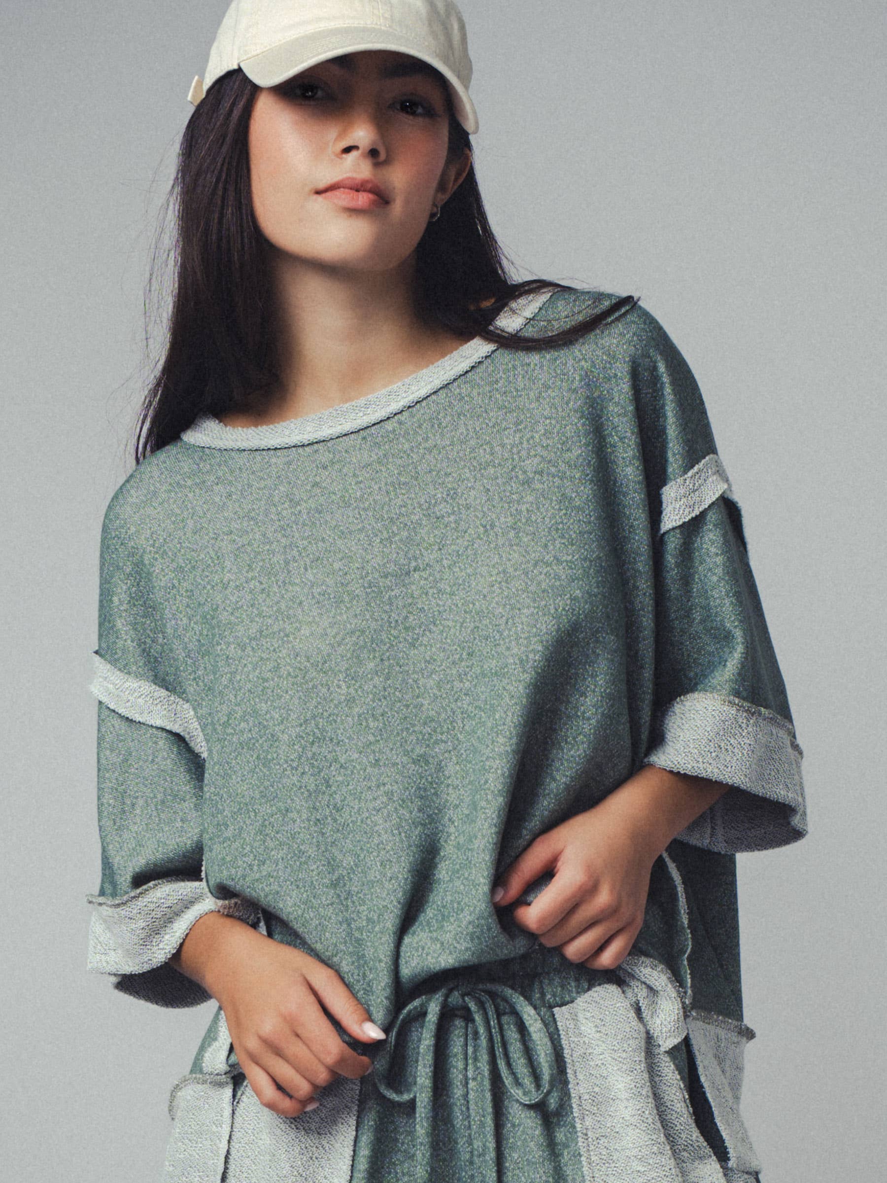 Urban Daizy Garner Cozy Reverse Stitch Ribbed Sleeve Sweater Black Knit Top - Women's (UDZ-TP-00358) – alternate view 7