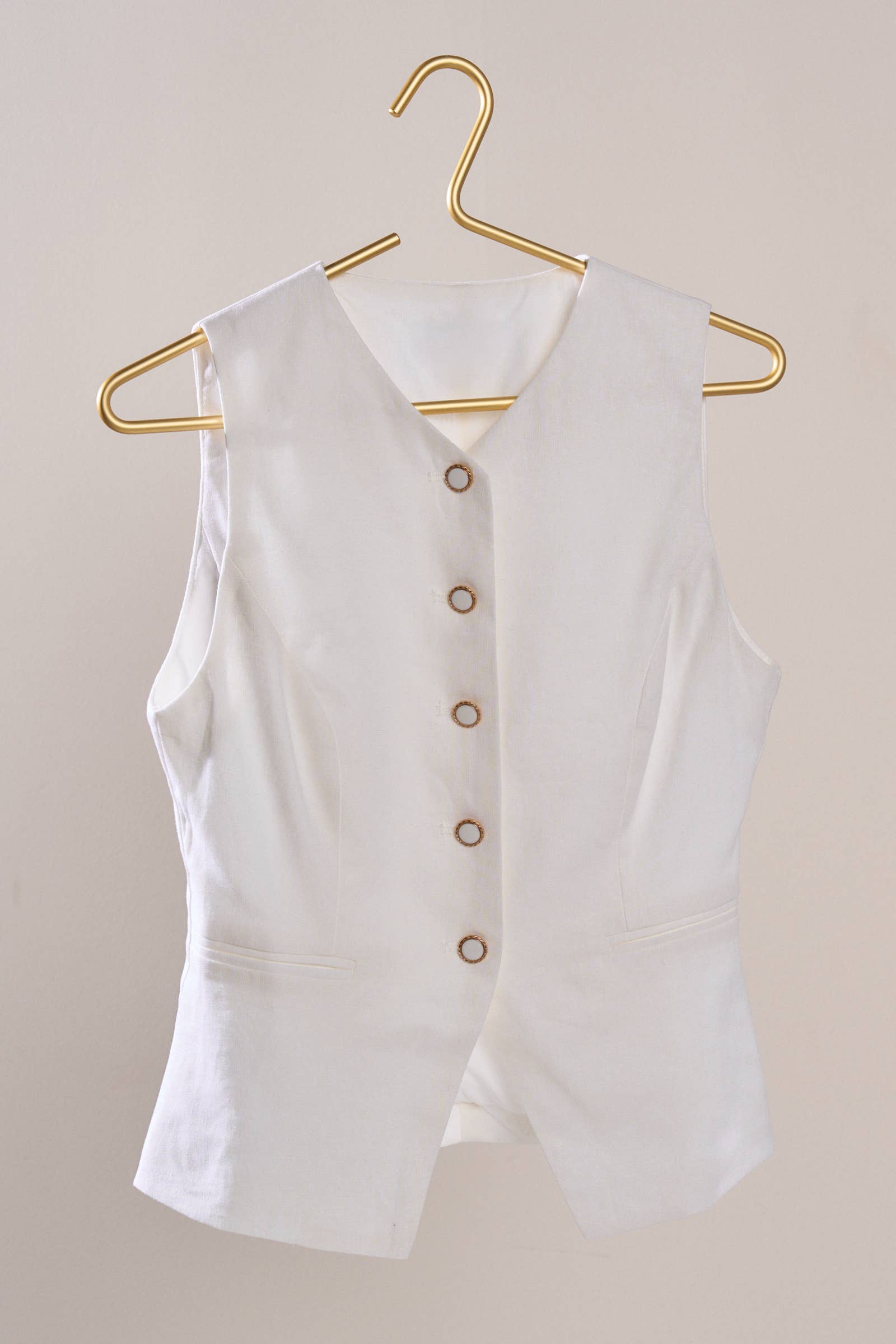 Tailored Linen Blend Waistcoat Vest