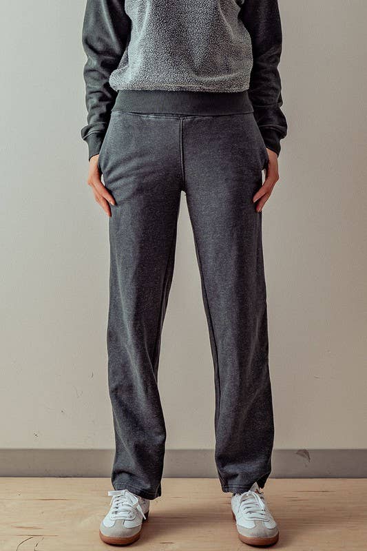 Urban Daizy Rib Waistband Straight Leg Fleece Pants Jungle-Green Pants - Women's (UDZ-PT-00094)