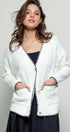 Urban Daizy Contrast Stitch Button Front Relaxed Knit Cardigan Ivory Cardigan - Women's (UDZ-KN-00413)