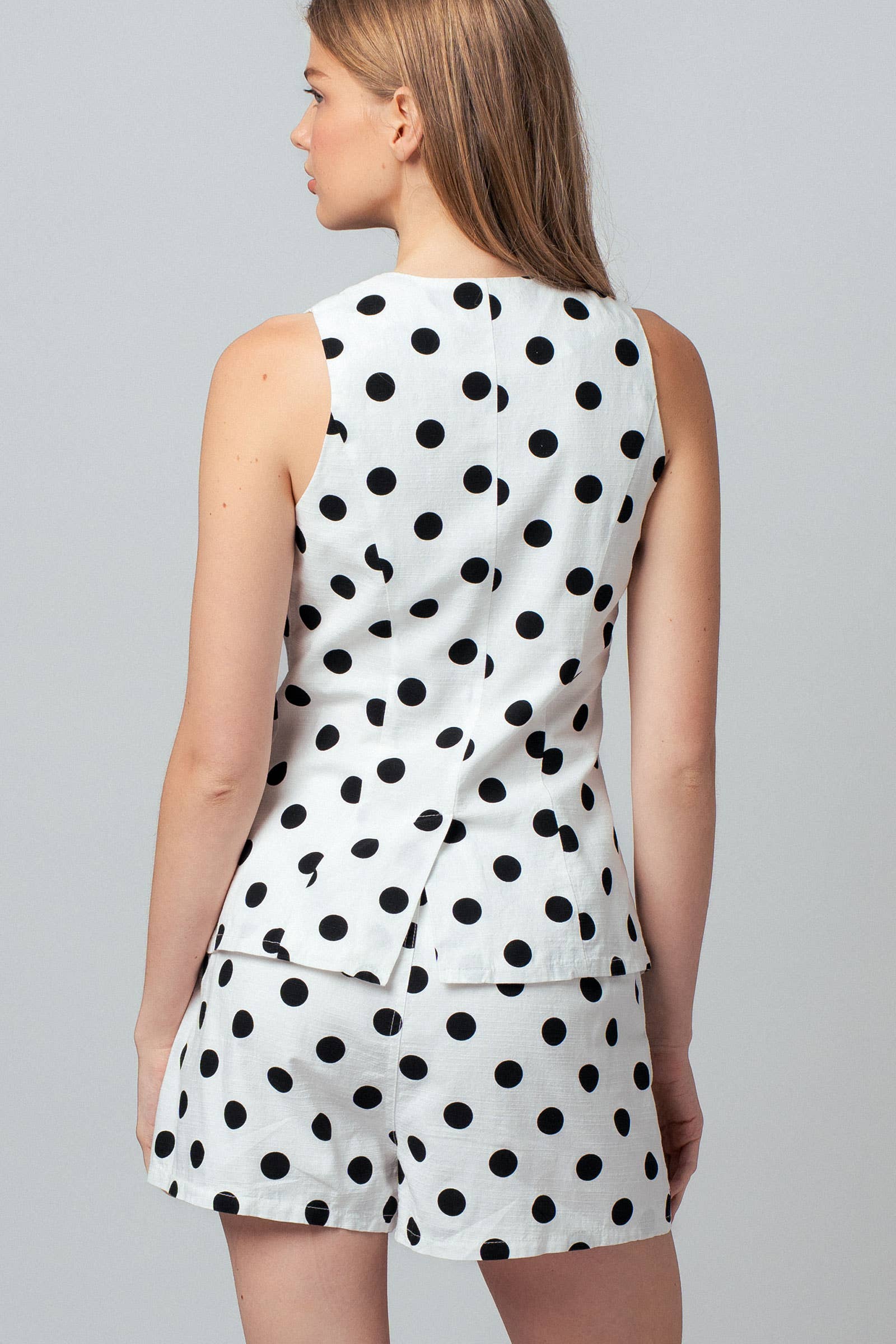 Polka Dot Cotton Linen Matching Set