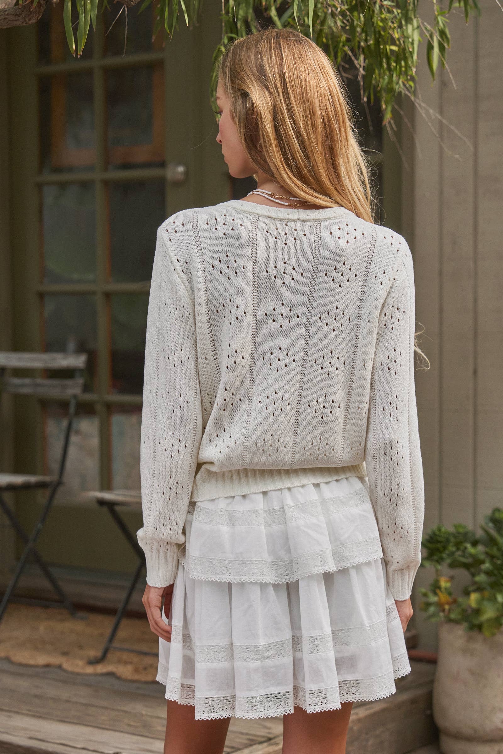 Scalloped Lace Tiered Romantic Statement Mini Skirt