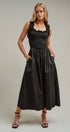 Soft Ruffle Bodice Midi Dress in BLACK - Women's Dresses | Urban Daizy