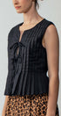 Urban Daizy Pleated Bow Front White Top Ivory Blouse - Women's (UDZ-DR-00389) – alternate view 11