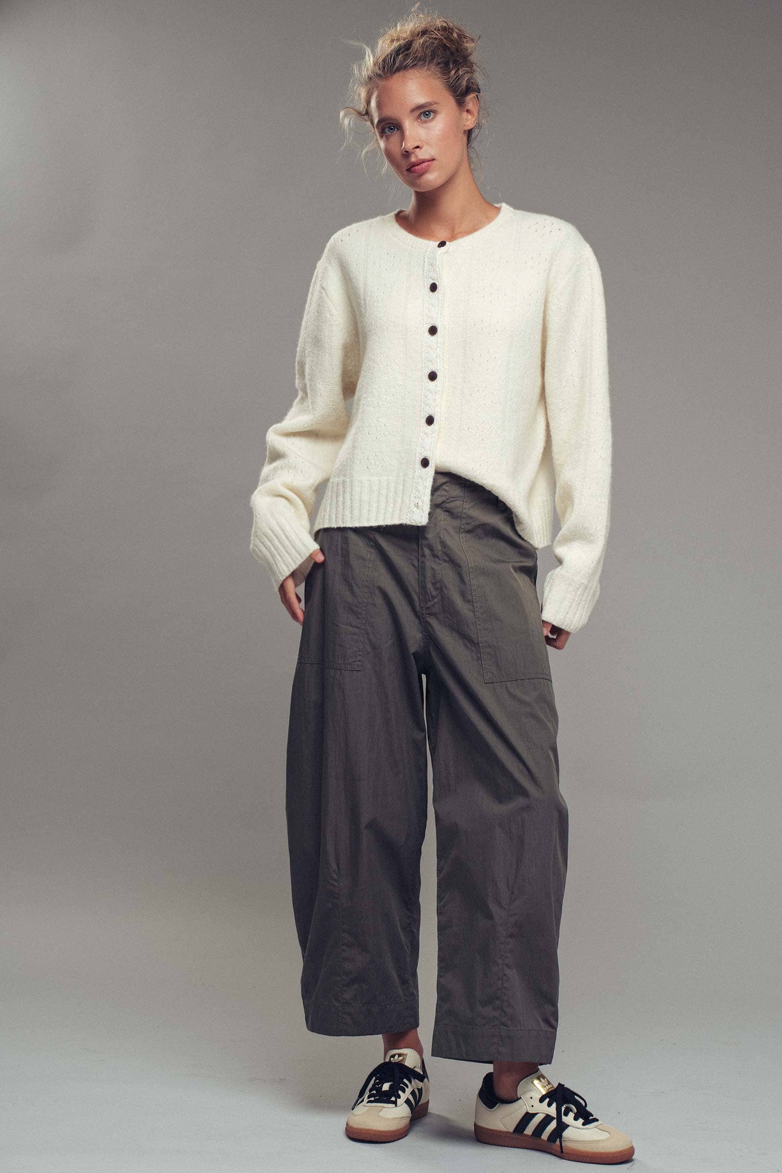 Urban Daizy Lace Trim Wool Blend Cardigan Pastel-Blue Cardigan - Women's (UDZ-KN-00652) – alternate view 11