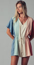 Urban Daizy Multi Color Block V-Neck Romper Multi Romper - Women's (UDZ-JR-00048) – alternate view 3