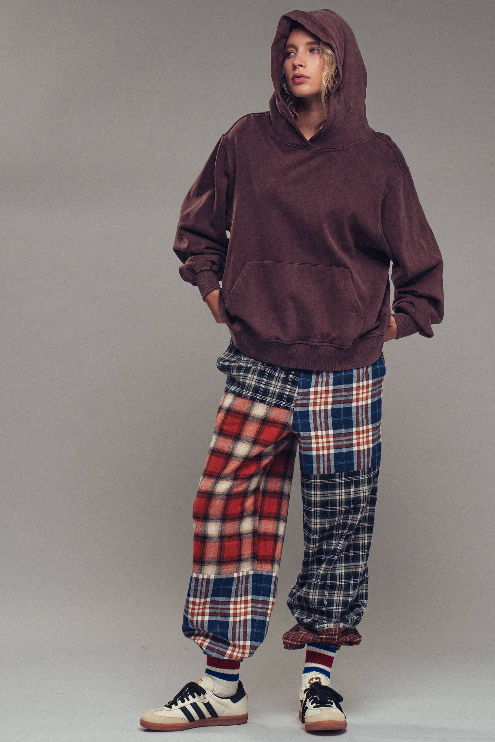 Urban Daizy Mixed Plaid Patchwork Boho Jogger Pants Multi Pants - Women's (UDZ-PT-00355) – alternate view 11