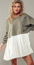 Urban Daizy Pleated Skirt Layered Statement Sweater Dress Rust Dress - Women's (UDZ-DR-00306) – alternate view 5