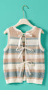Urban Daizy Striped Crochet Knit Vest Triple Ribbon Tie Pink Sweater Vest - Women's (UDZ-KN-01045) – alternate view 4