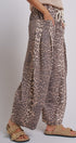 Vintage Wash Leopard Print Barrel Pants