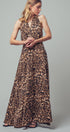 Urban Daizy Open Back Leopard Print Halter Maxi Dress Brown Dress - Women's (UDZ-KN-00657)