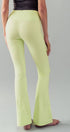 Urban Daizy High Rise Stretchy Flare Leggings Lime-Cream Athletic Lounge Leggings - Women's (UDZ-PT-00159) – alternate view 3