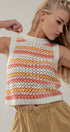 Urban Daizy Striped Crochet Tank Top with Contrast Trim Detail Blue-Multi Tank Top - Women's (UDZ-TP-00260) – alternate…
