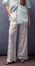 Urban Daizy Floral Lace Wide-Leg Drawstring Pants Black Pants - Women's (UDPT0083-Black) ��� alternate v