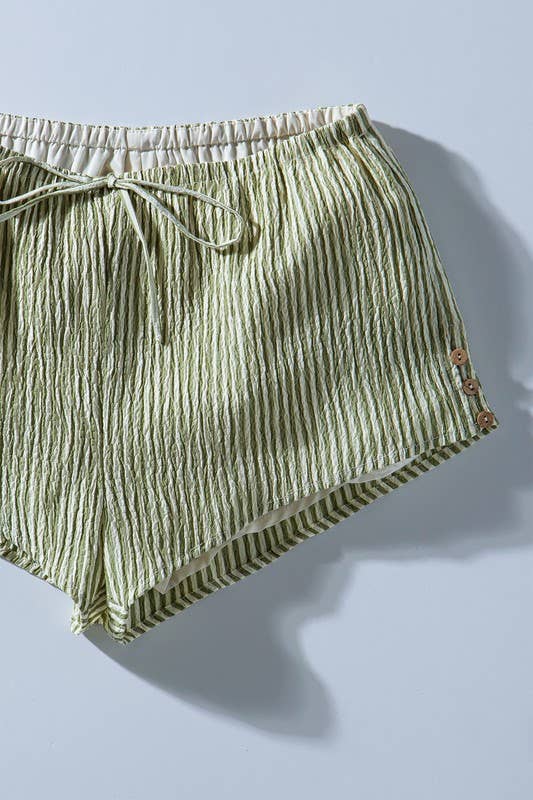 Urban Daizy Crinkle Stripe Shorts Lemon Shorts - Women's (UDZ-PT-00471) – alternate view 6