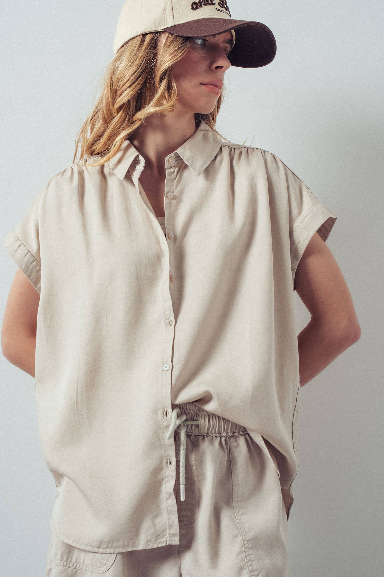 Relaxed Short Sleeve Button-Up Camp Shirt