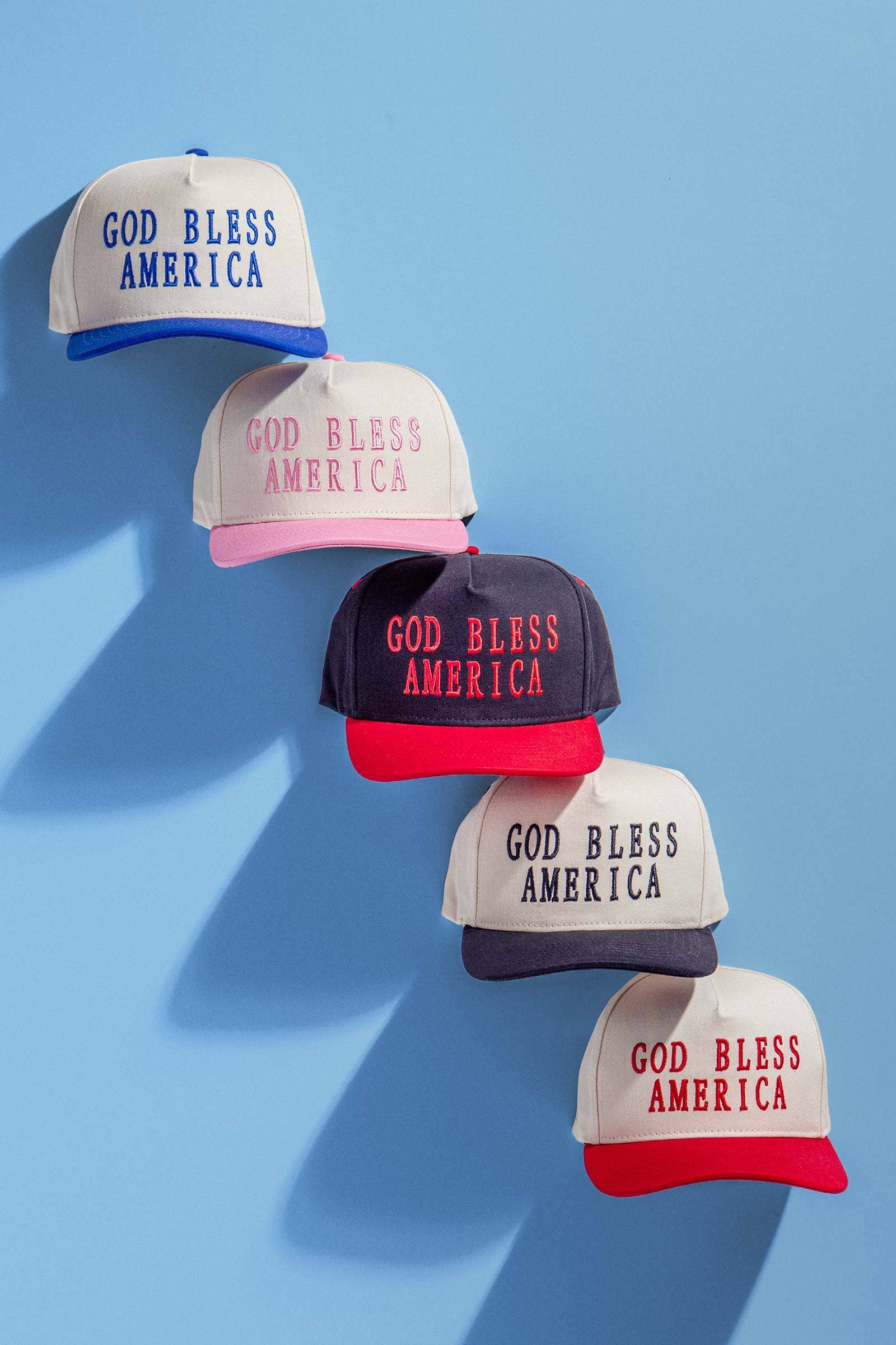 GOD BLESS AMERICA Embroidered Trucker Hat