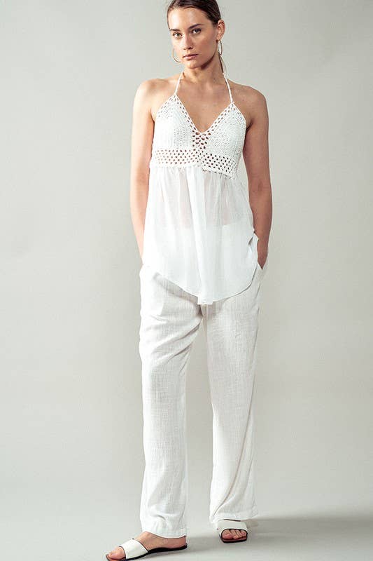 Urban Daizy Crochet Knit Halter Tunic Top Beige Tunic - Women's (UDZ-TP-00016) – alternate view 15