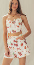 Urban Daizy Cherry & Bow Print Cotton Two-Piece Set Ivory-Multi Top & Short Set (NOT Loungewear) - Women's (UDZ-AC-00237) – alternate view 9