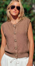 Urban Daizy Textured Knit Vest Seashell Buttons Blue Sweater Vest - Women's (UDZ-KN-01049) – alternate view 10