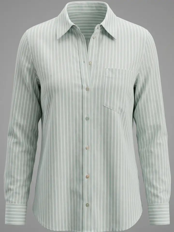 Coastal Striped Linen-Blend Button Down Shirt