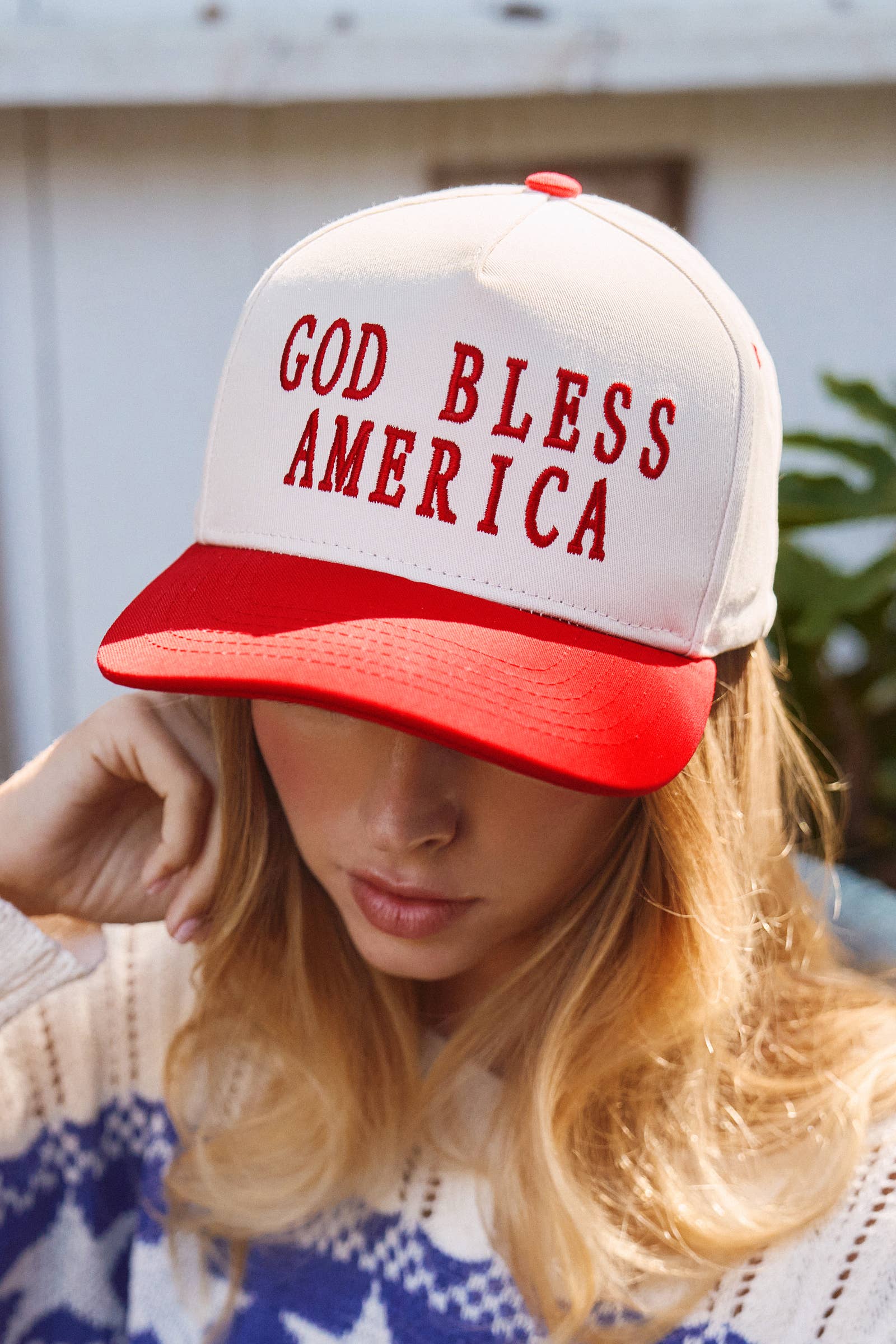 GOD BLESS AMERICA Embroidered Trucker Hat