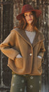 Hooded Button-Front Wool Blend Short Jacket in CAMEL - Women's Jackets & Blazers | Urban Daizy