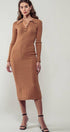 Urban Daizy Ribbed Collared Button Front Midi Sweater Dress H-Grey Dress - Women's (UDZ-DR-00328) – alternate view 9