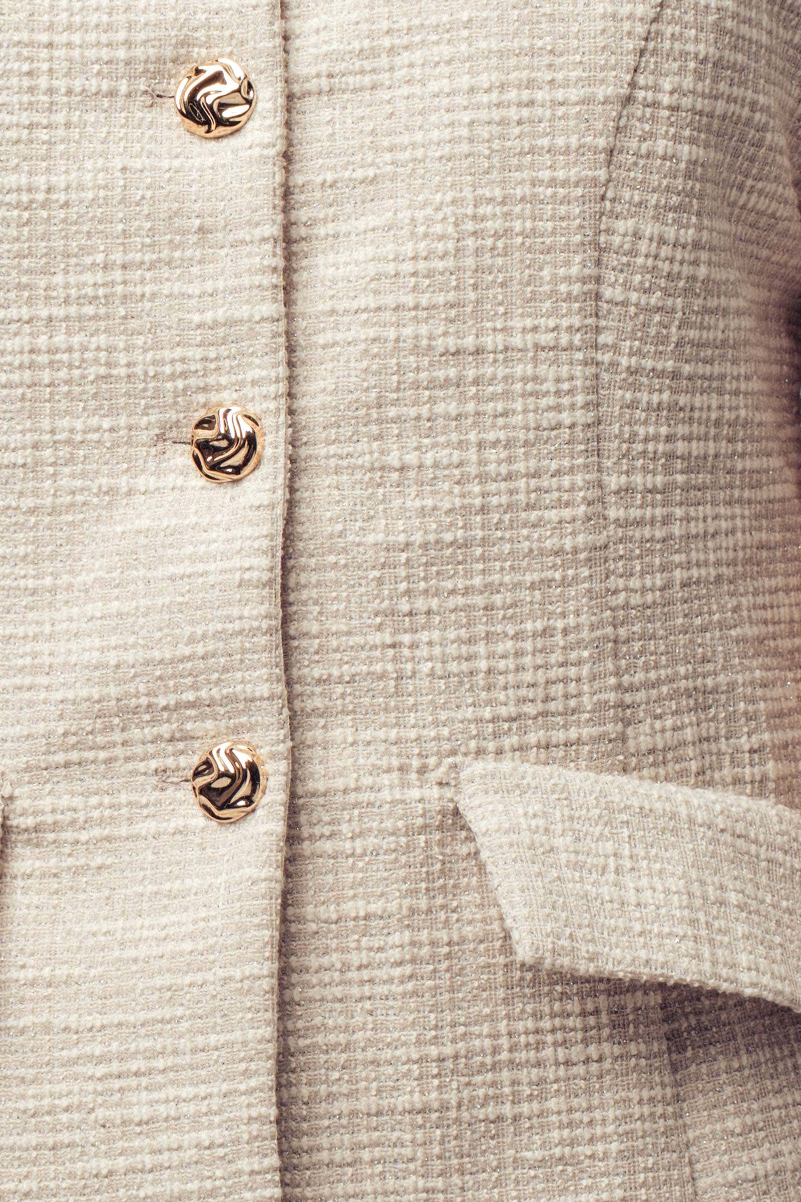 Urban Daizy Preppy Tweed Gold Button Skort Romper Ivory Romper - Women's (UDZ-KN-00657) – alternate view 10