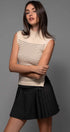 Urban Daizy Striped Ribbed Mock Neck Sleeveless Top Lt-Khaki Knit Top - Women's (UDZ-PT-00352) – alternate view 17