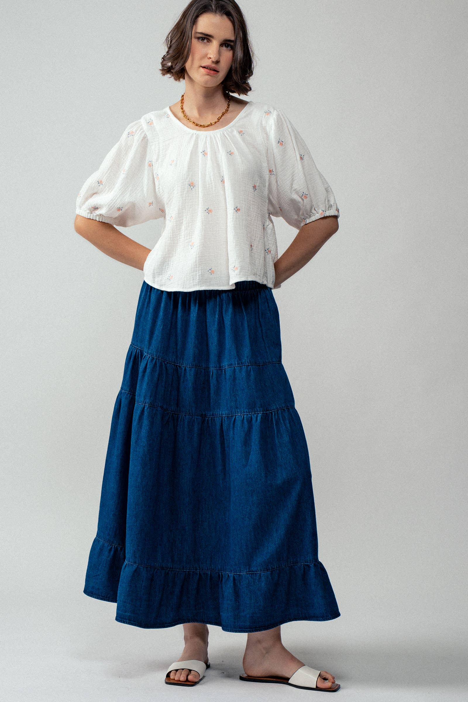 Urban Daizy Floral Embroidered Gauze Blouse Black Blouse - Women's (UDZ-TP-00728) – alternate view 14