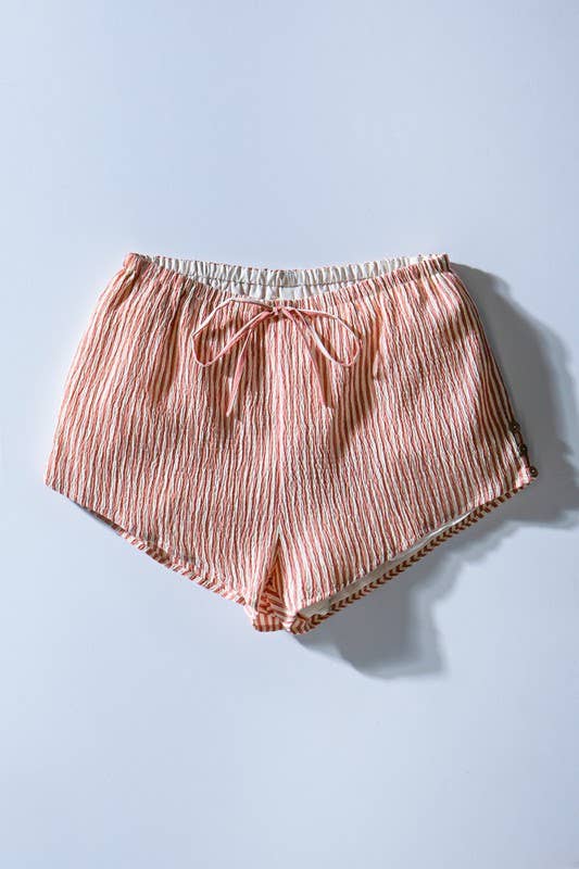 Urban Daizy Crinkle Stripe Shorts Lemon Shorts - Women's (UDZ-PT-00471) – alternate view 2