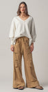 Drawstring Wide Lounge Pants in KHAKI - Women's Casual Pants | Urban Daizy