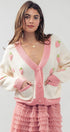 Urban Daizy Romantic Strawberry Embroidered V Neck Chunky Sweater Pink Cardigan - Women's (UDZ-KN-00160) – alternate view 15