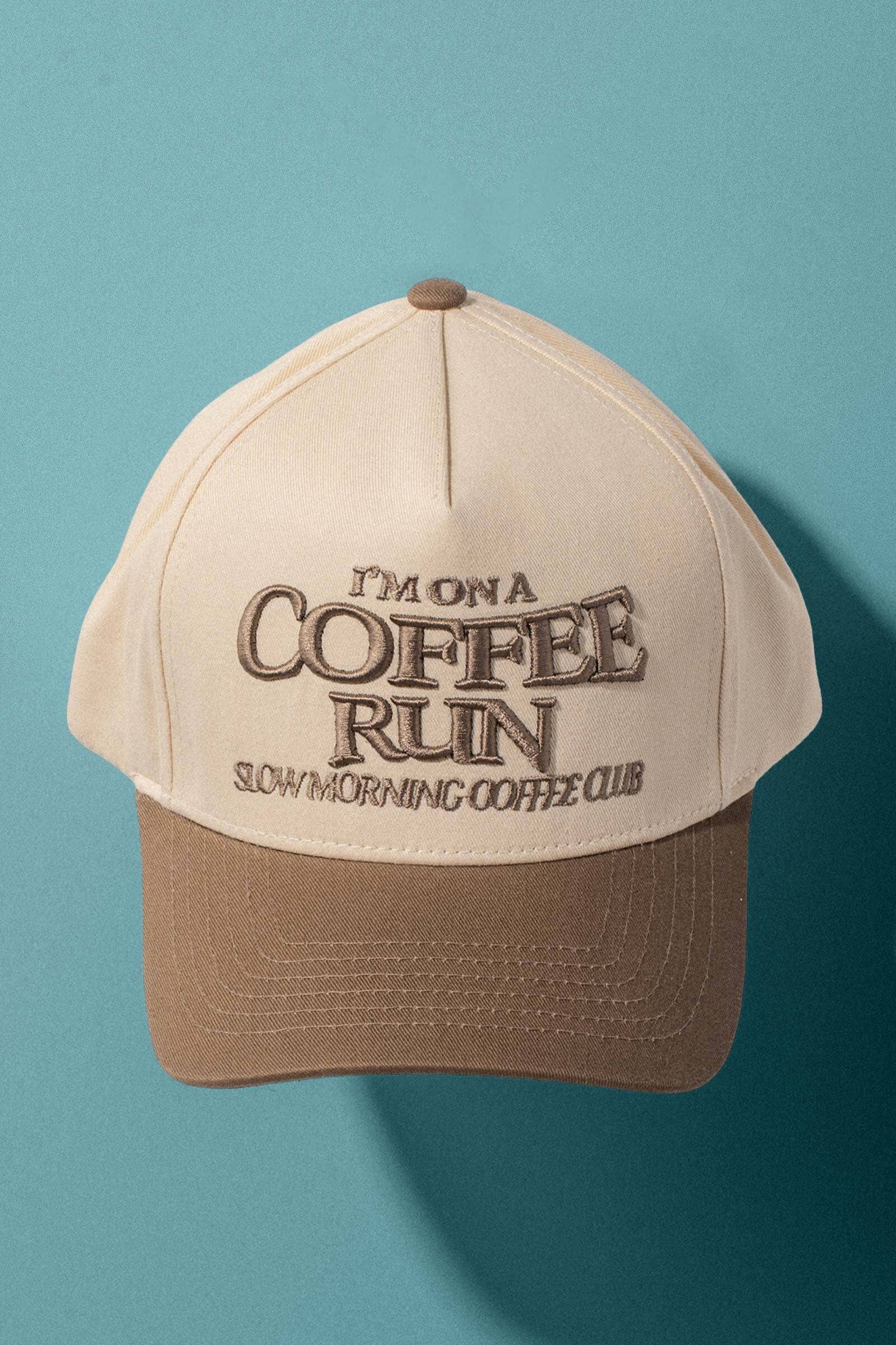 Urban Daizy I'm on a Coffee Run Embroidered Trucker Cap Brown Trucker Hat - Women's (UDZ-KN-00653)